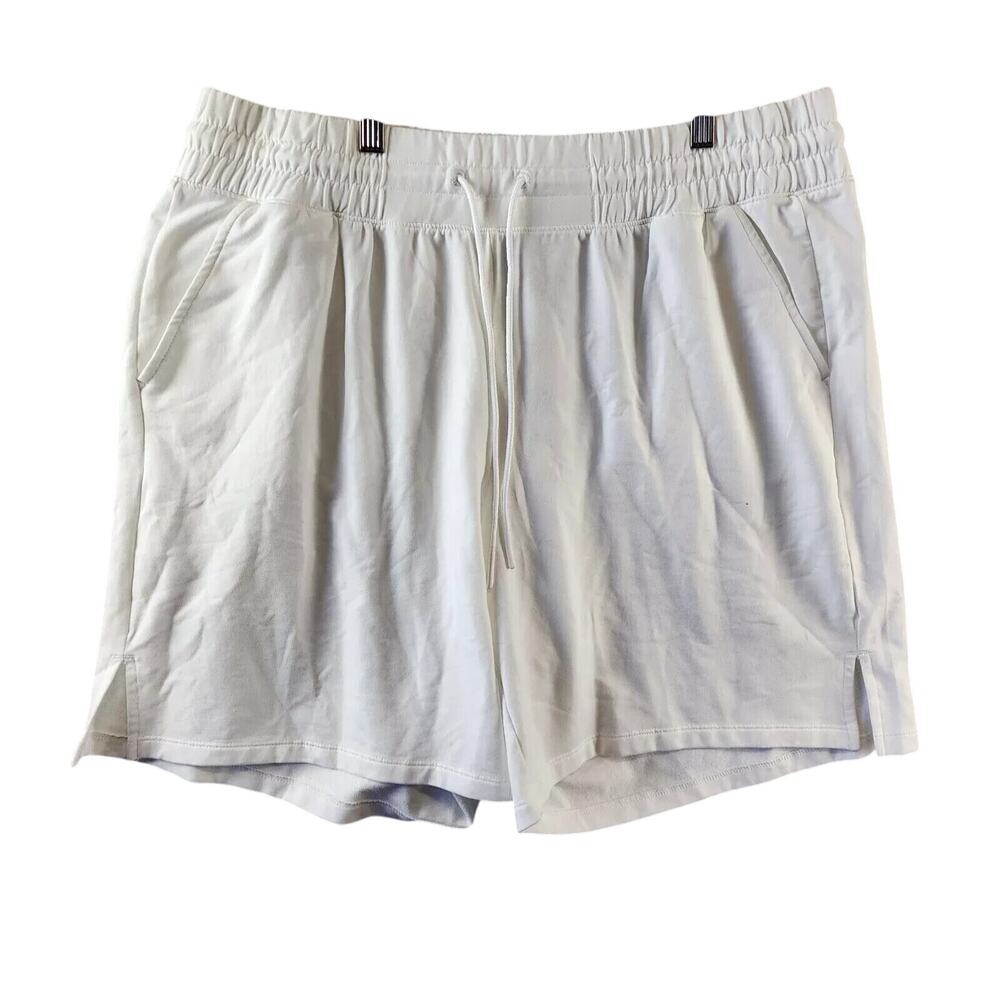 ID Ideology Plus Size Comfort Flow High Rise Shorts Womens 2X Bright White New - Picture 2 of 4